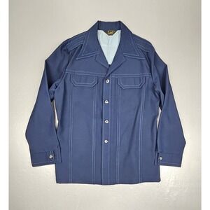 Vintage 1970s Lee Panatela Jacket Mens‎ Large(L) Blue Western Button Up Shirt